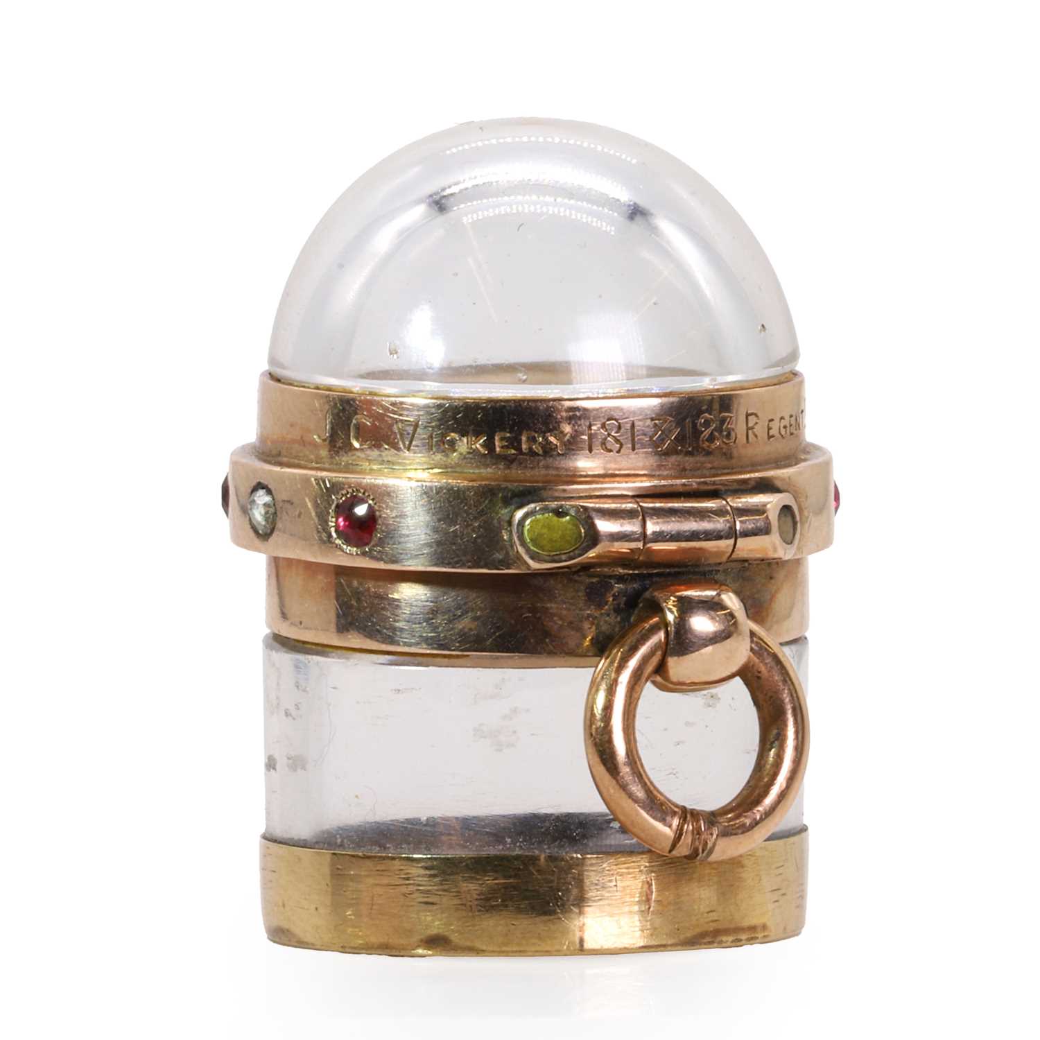A 9ct gold mounted glass pill box, - Image 5 of 6