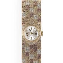 A 9ct tricolour gold bracelet watch, c.1968,