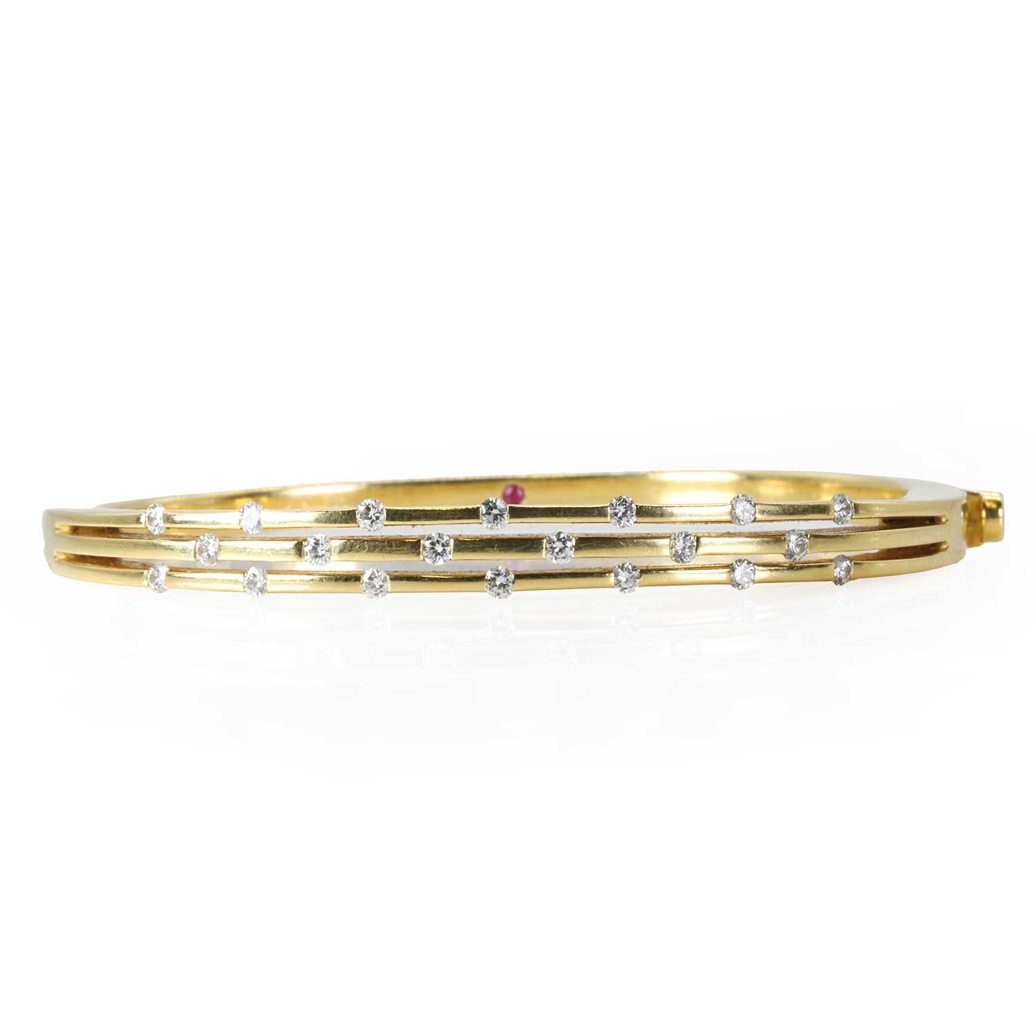 A diamond three row 'Parisienne' bangle, by Roberto Coin,