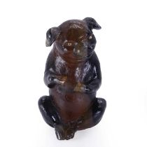 A hardstone model of a pig, probably by Fabergé, c.1900,