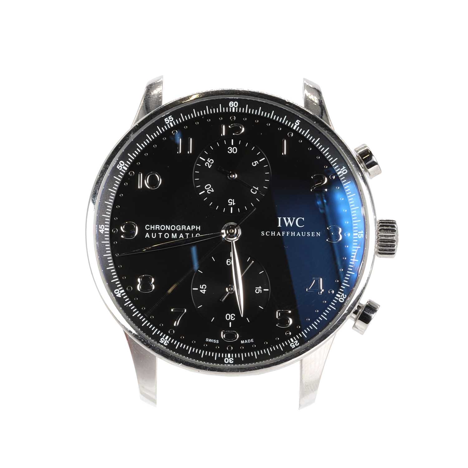 A gentlemen's stainless steel IWC Schaffhausen chronograph automatic strap watch, - Image 2 of 5
