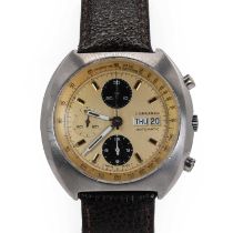 A gentlemen's stainless steel Longines Conquest Chronograph automatic strap watch,