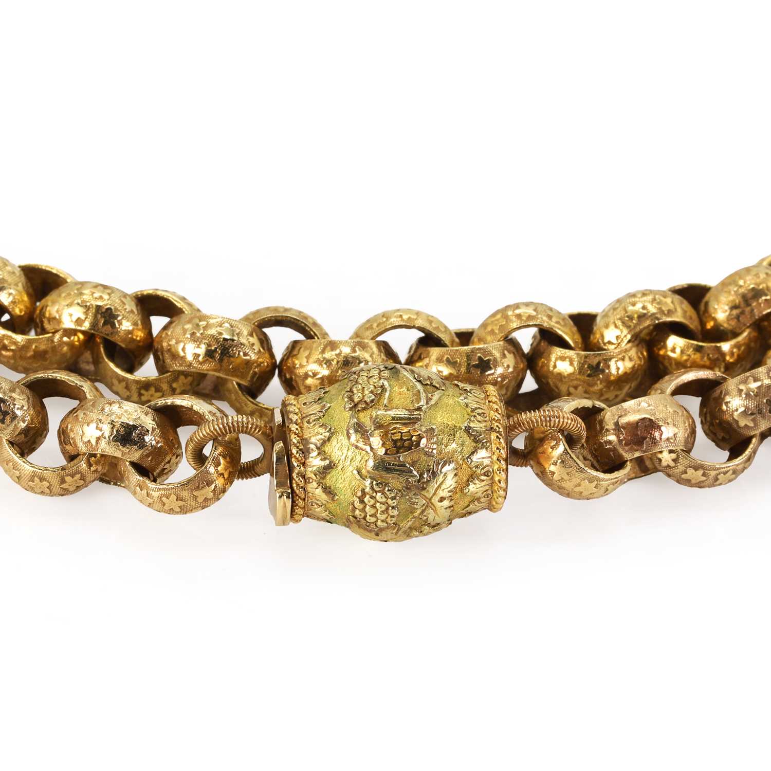 A gold belcher star link guard chain, - Image 2 of 4