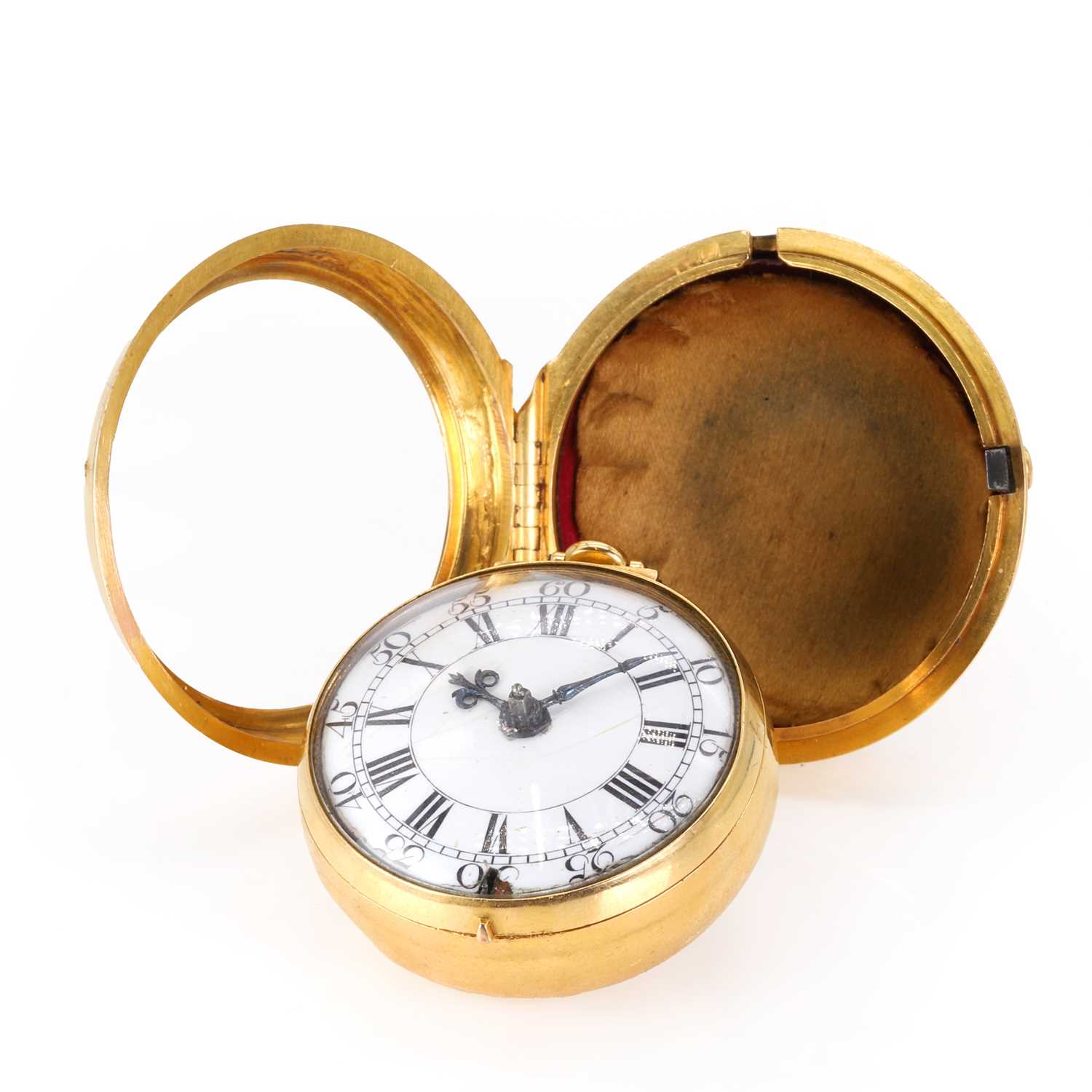A Georgian 18ct gold pair cased verge fusee pocket watch, - Image 3 of 8