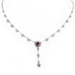 A diamond and ruby necklace, c.1915,