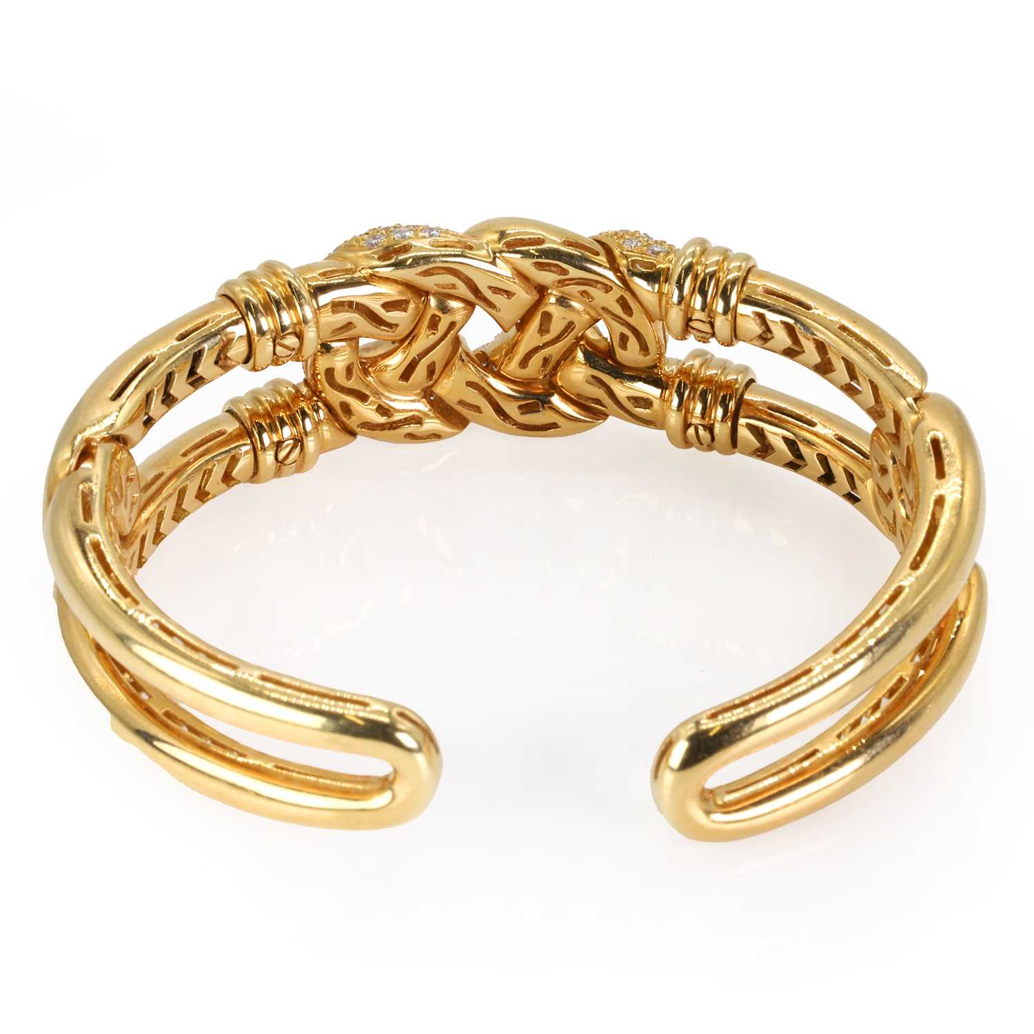 An 18ct gold and diamond bangle, by Asprey, - Image 2 of 4