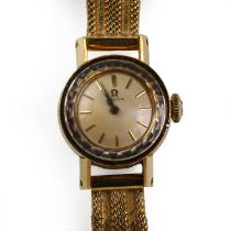 An 18ct gold Omega ladies' mechanical bracelet watch,