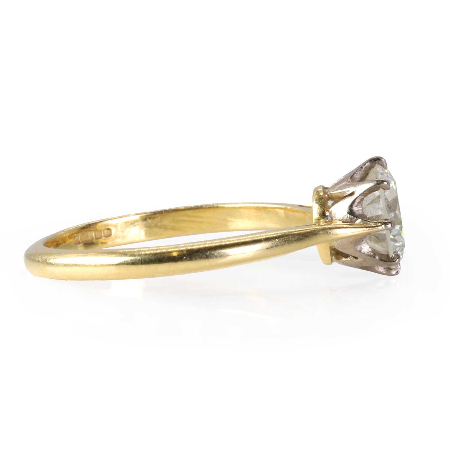 An 18ct gold diamond single stone ring, - Image 2 of 3