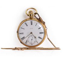 An 18ct gold open faced pocket watch, c.1875,