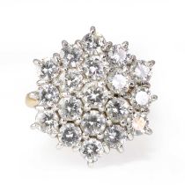 An 18ct gold diamond cluster ring,