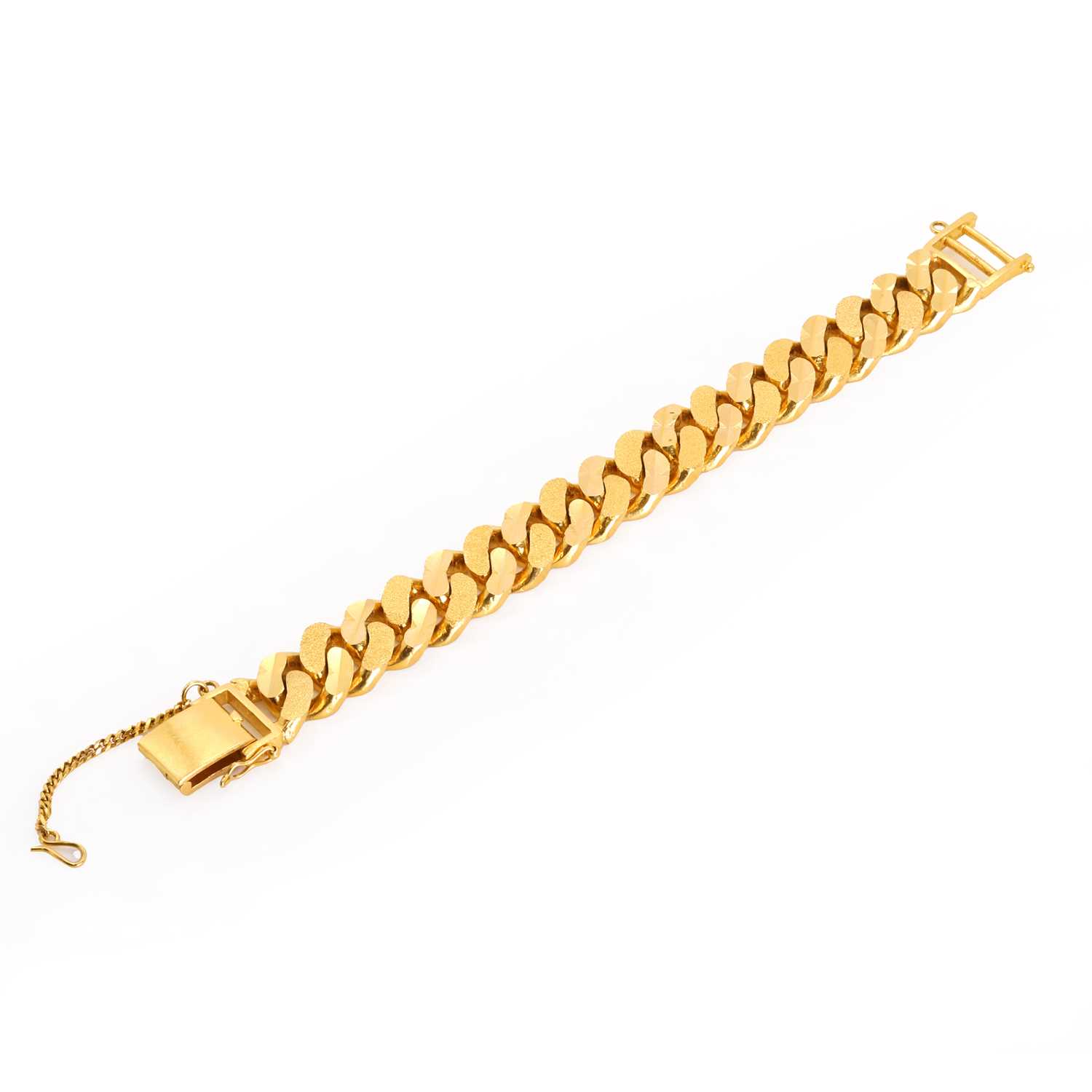 A solid curb link bracelet, - Image 2 of 2