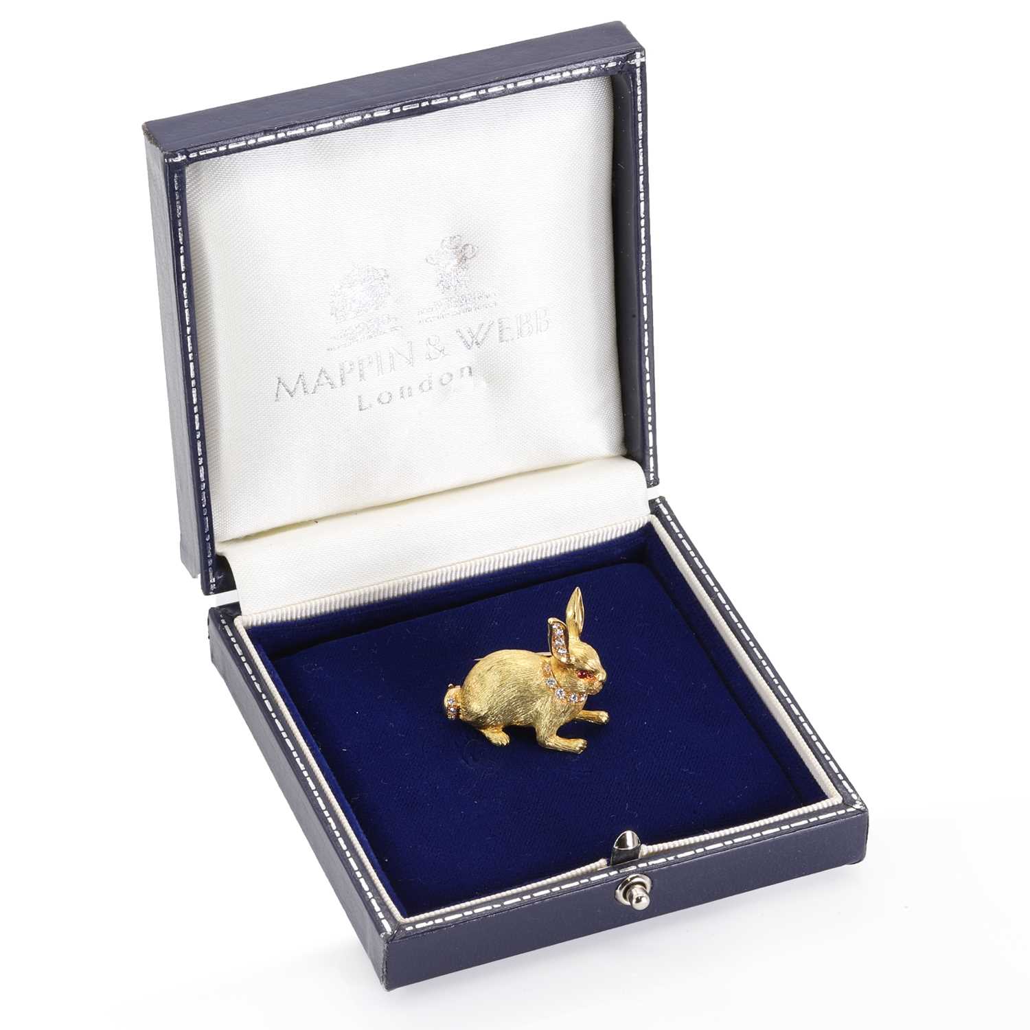 An 18ct gold ruby and diamond rabbit brooch, - Image 4 of 4