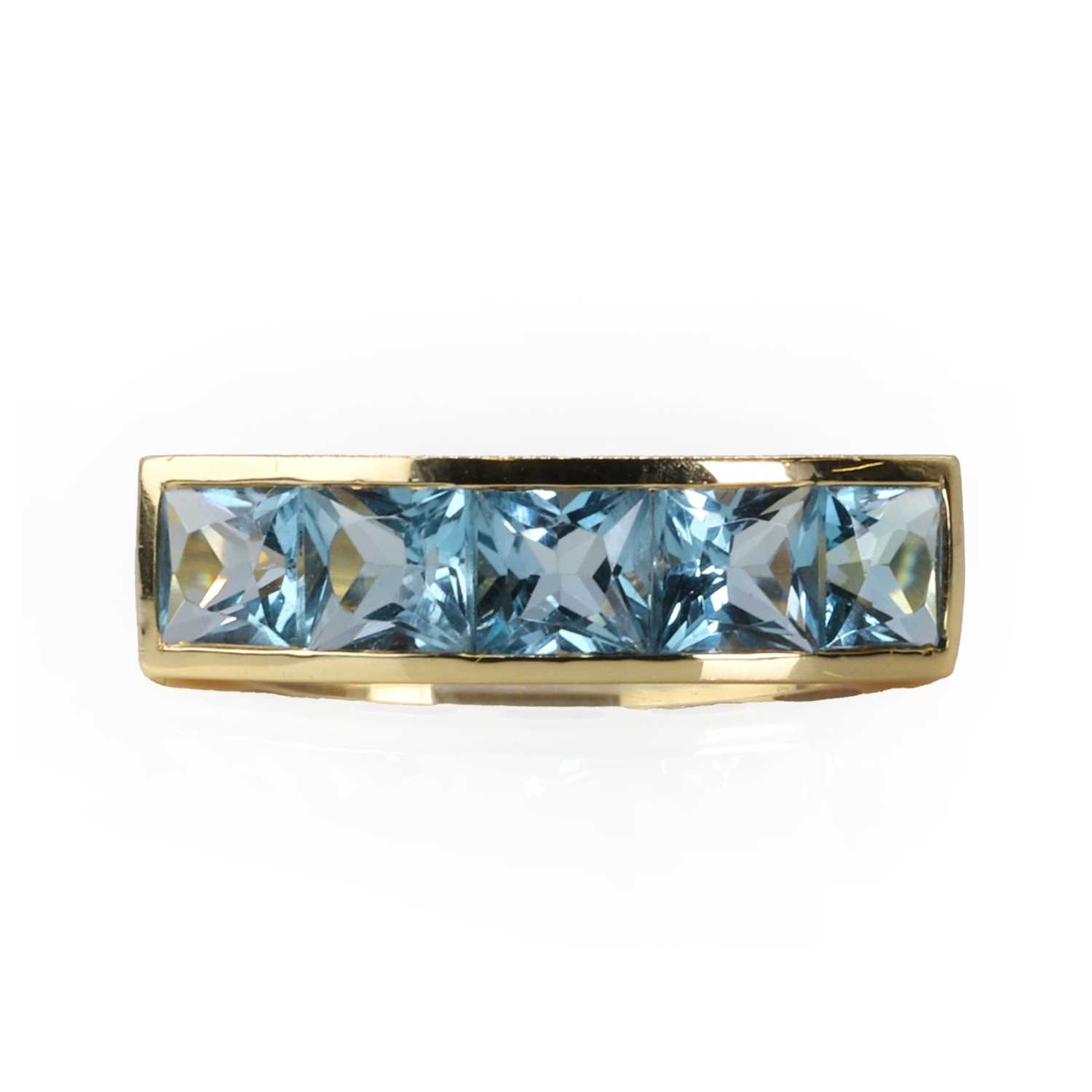 A gold and blue topaz jewellery suite, - Image 7 of 11