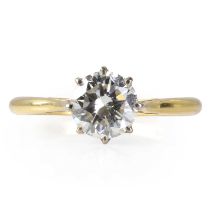 An 18ct gold diamond single stone ring,