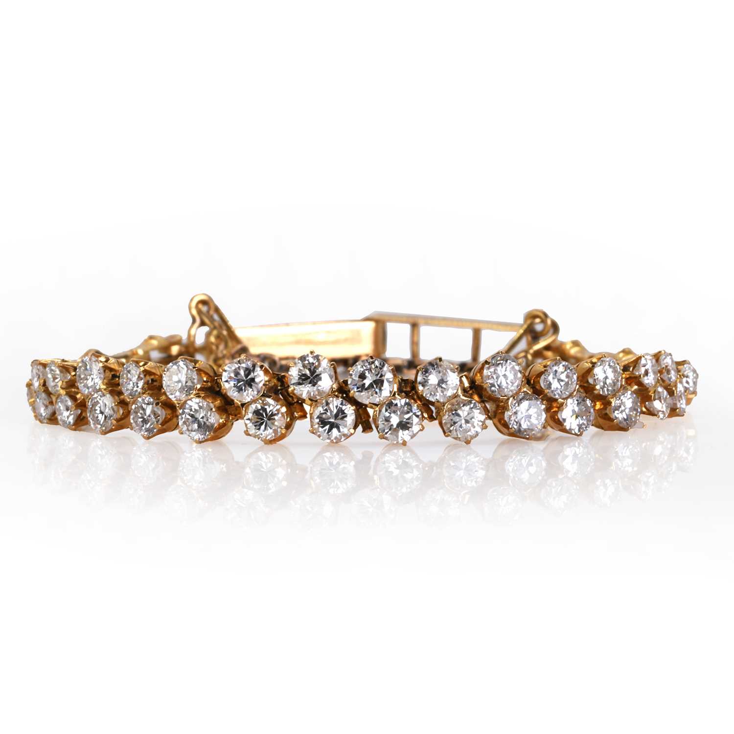 A double row diamond bracelet,