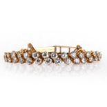A double row diamond bracelet,
