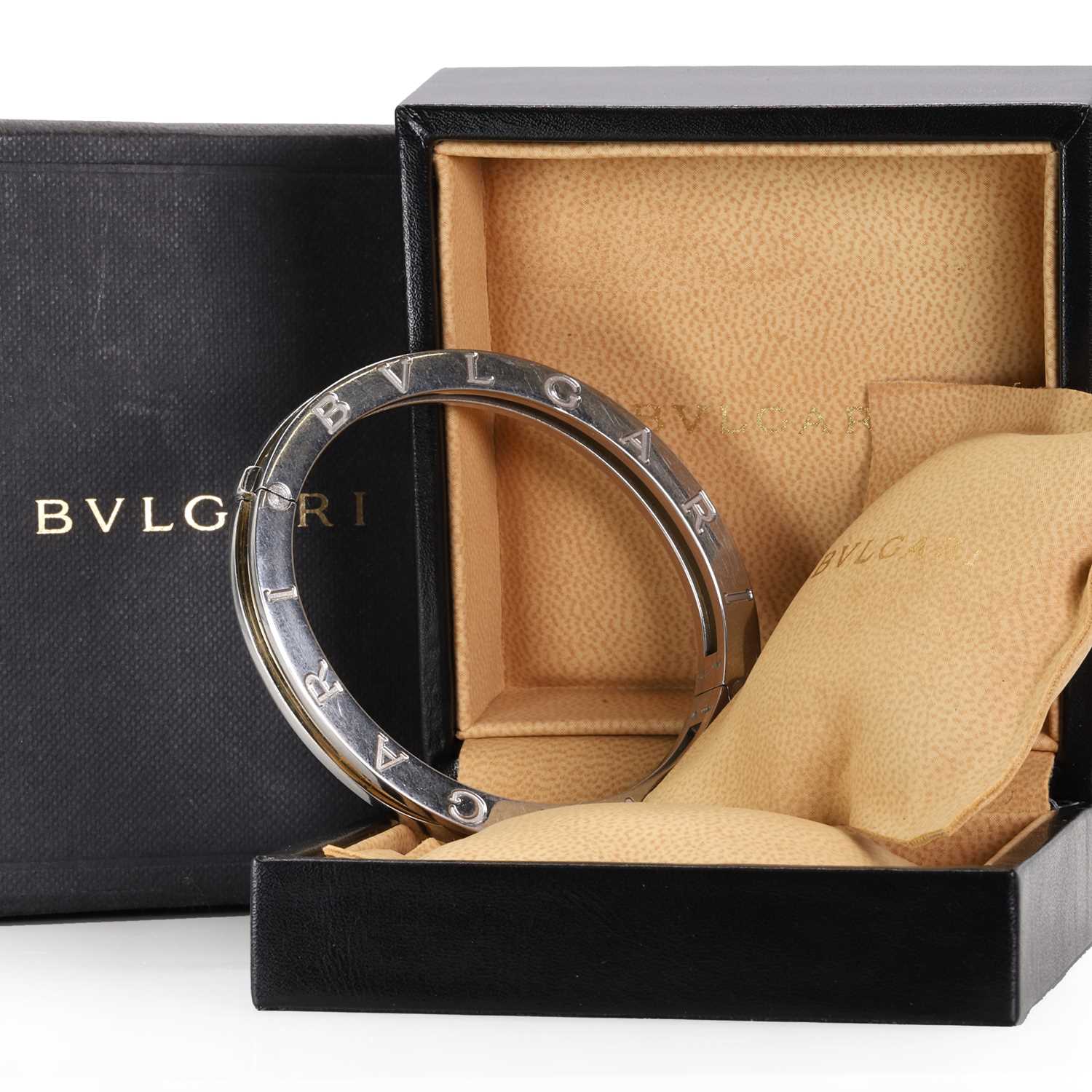 A stainless steel and 18ct gold B.Zero1 bangle, by Bulgari, - Image 3 of 4