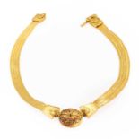 A high carat gold necklace,