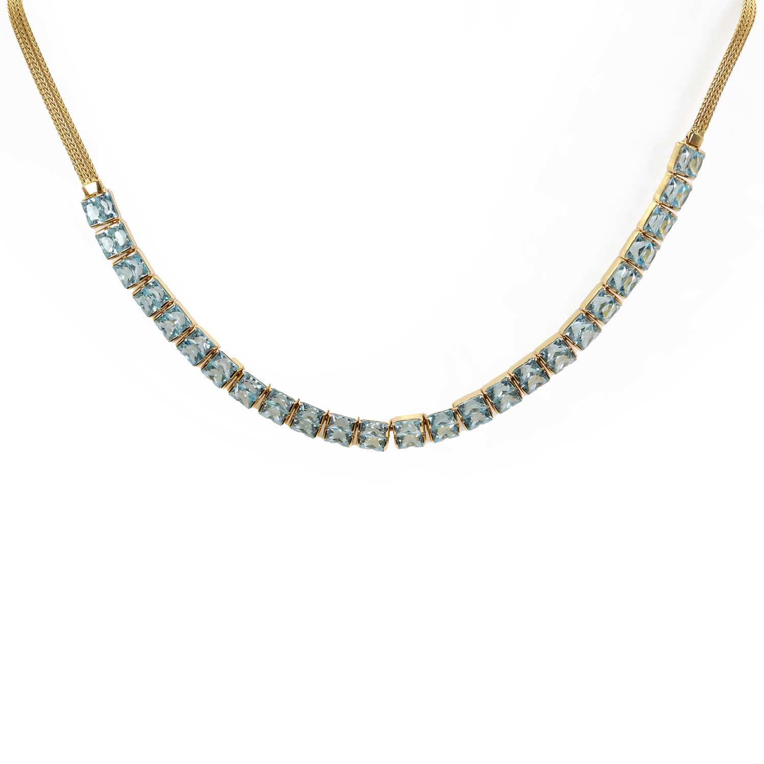 A gold and blue topaz jewellery suite, - Image 2 of 11
