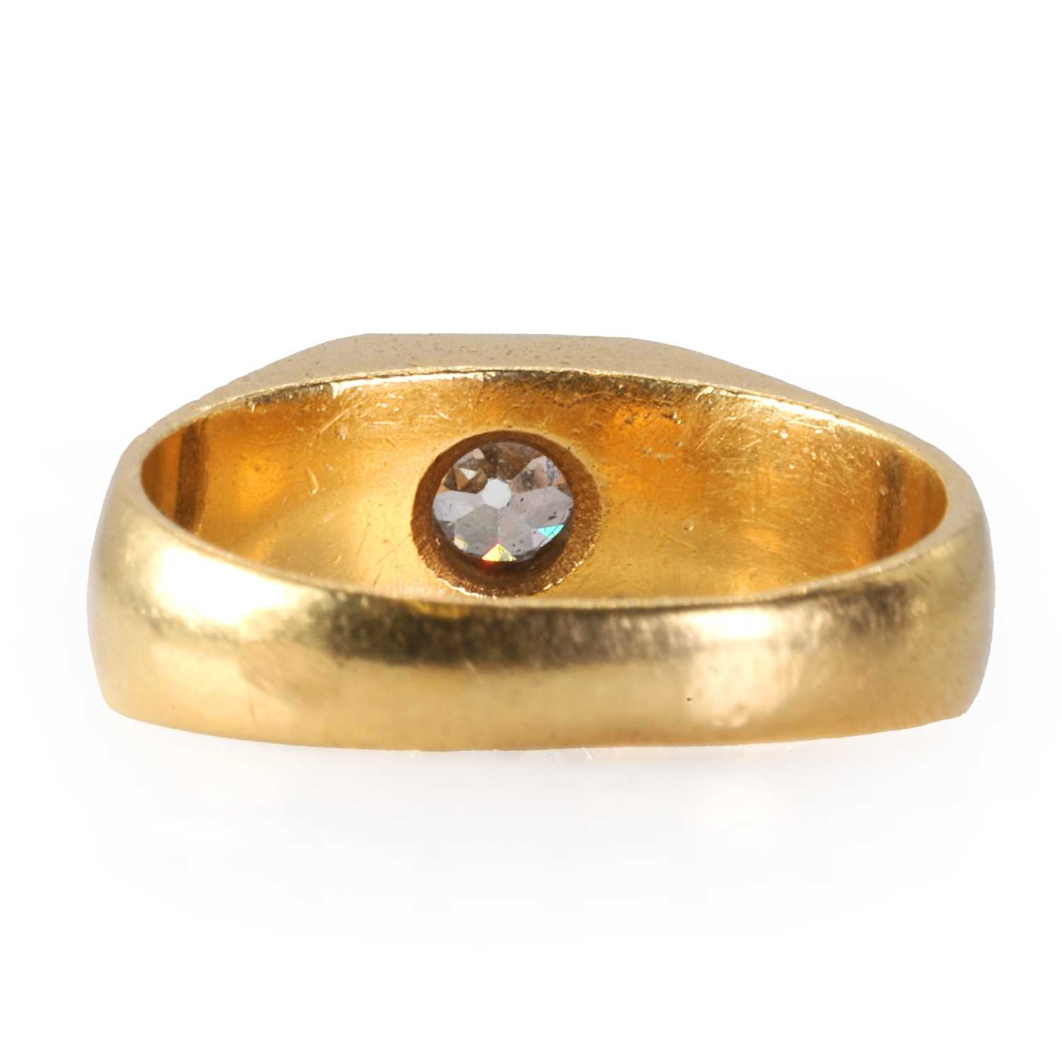 An 18ct gold single stone diamond ring, c.1978, - Image 3 of 3