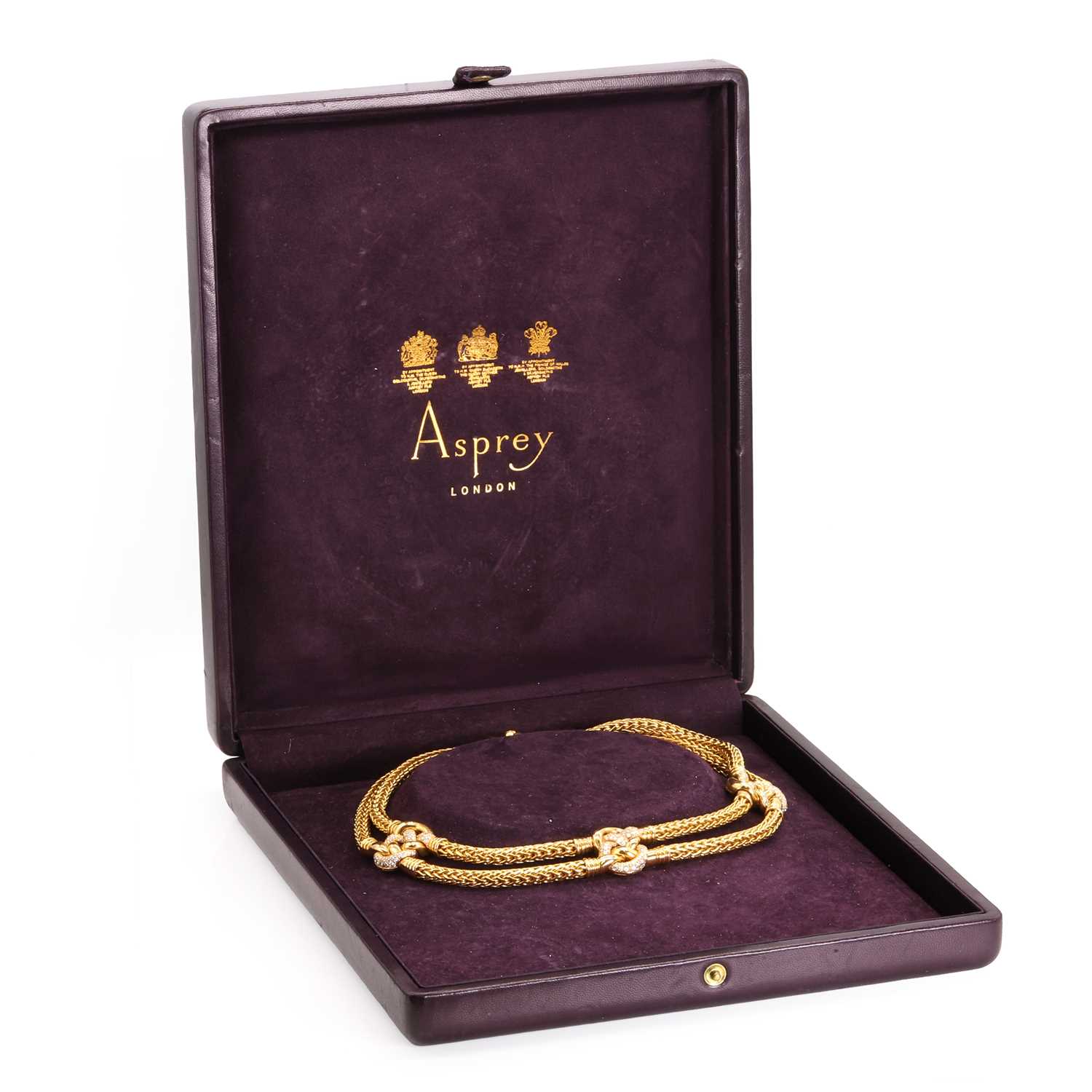 An 18ct gold and diamond necklace, by Asprey, - Image 4 of 4