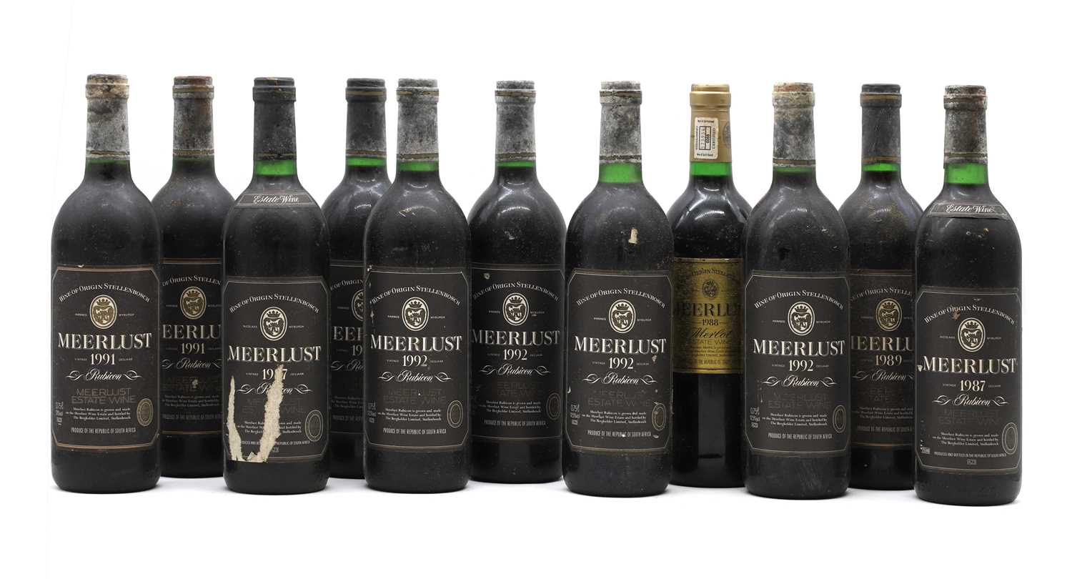 A selection of Meerlust South African red wines
