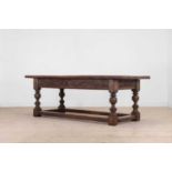 A Charles I-style oak refectory table,