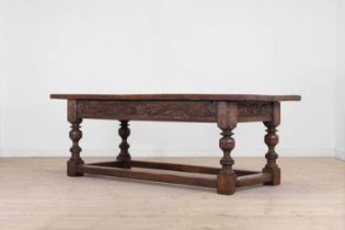 A Charles I-style oak refectory table,