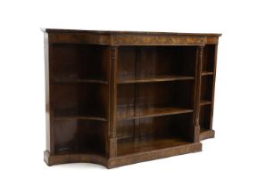 A Regency satinwood breakfront bookcase