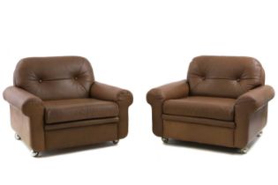 A pair of Danish leather armchairs,