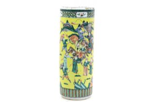 A Chinese famille verte umbrella stand,