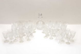 A crystal cut-glass decanter,