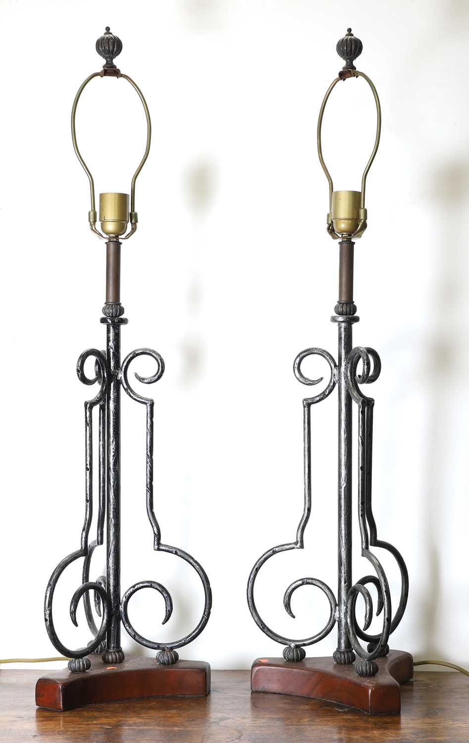 A wrought and cast metal four-arm candle wall sconce, - Image 2 of 5
