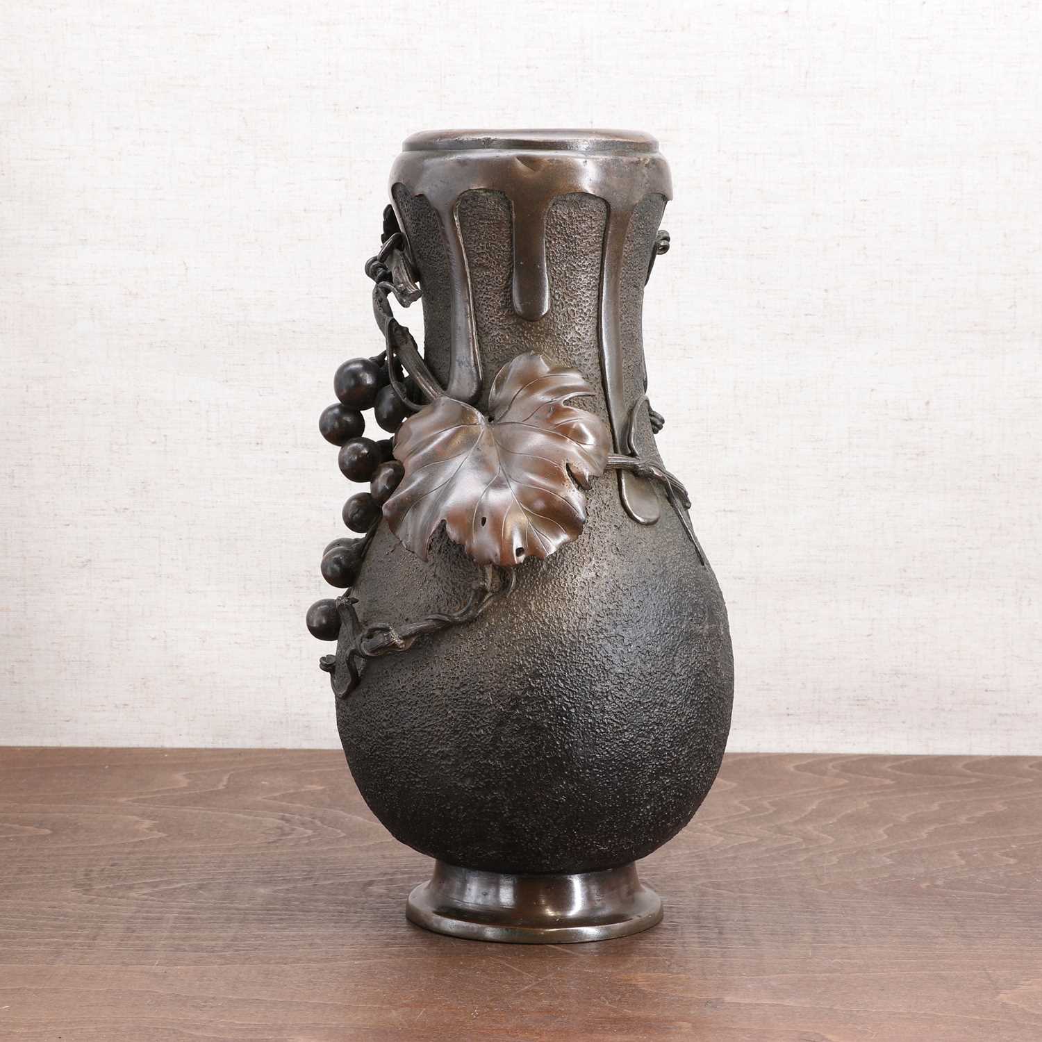 A Japanese bronze vase, - Image 2 of 6