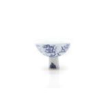 A Chinese blue and white stem bowl,