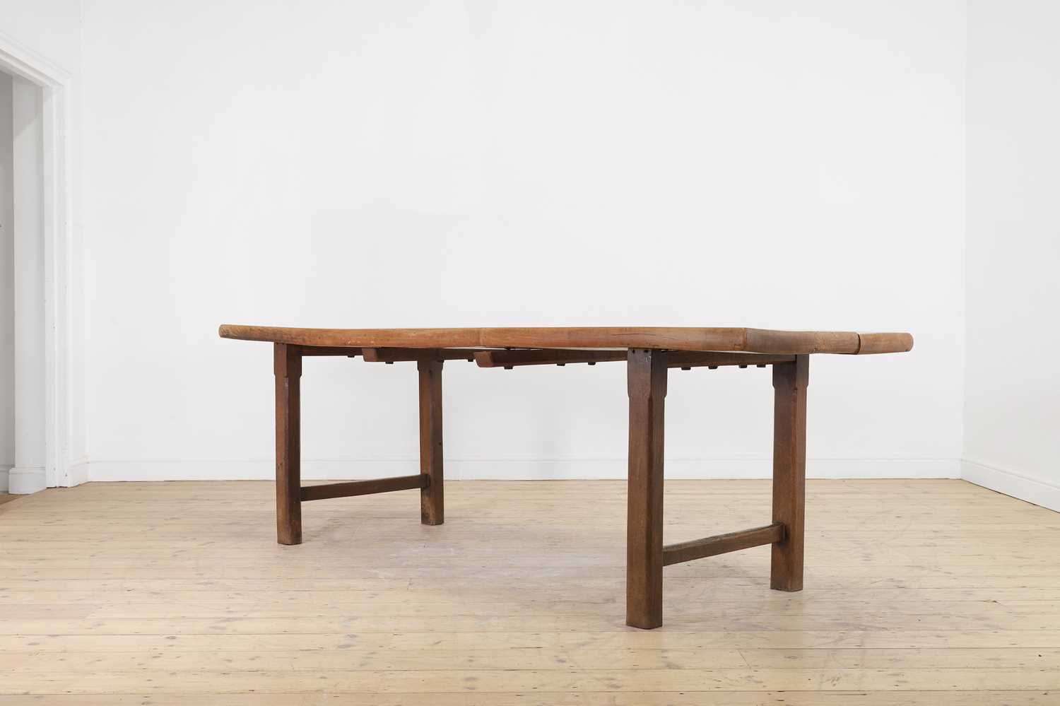 A provincial oak and beech farmhouse table, - Image 2 of 5