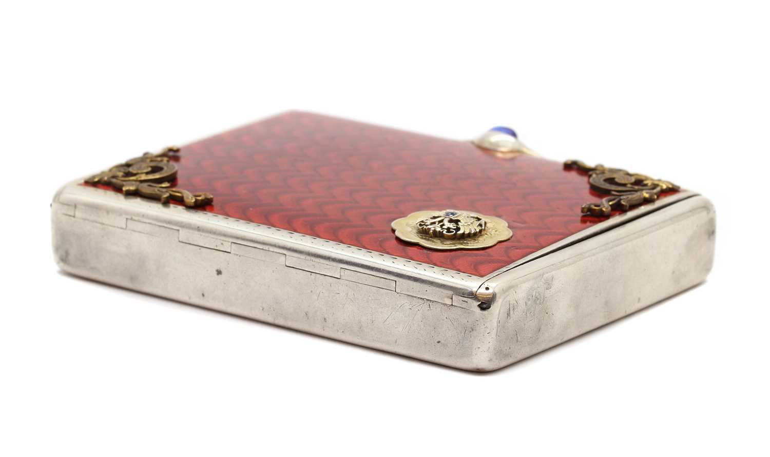 A Russian enamelled silver cigarette case, - Image 3 of 5