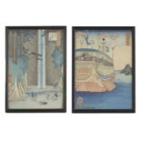 Two Japanese woodblock prints,