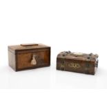 A George III burr elm tea caddy