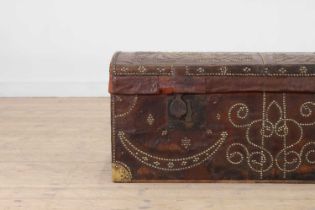 A studded leather trunk,
