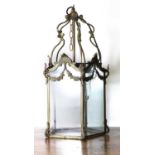 A gilt-brass hanging lantern