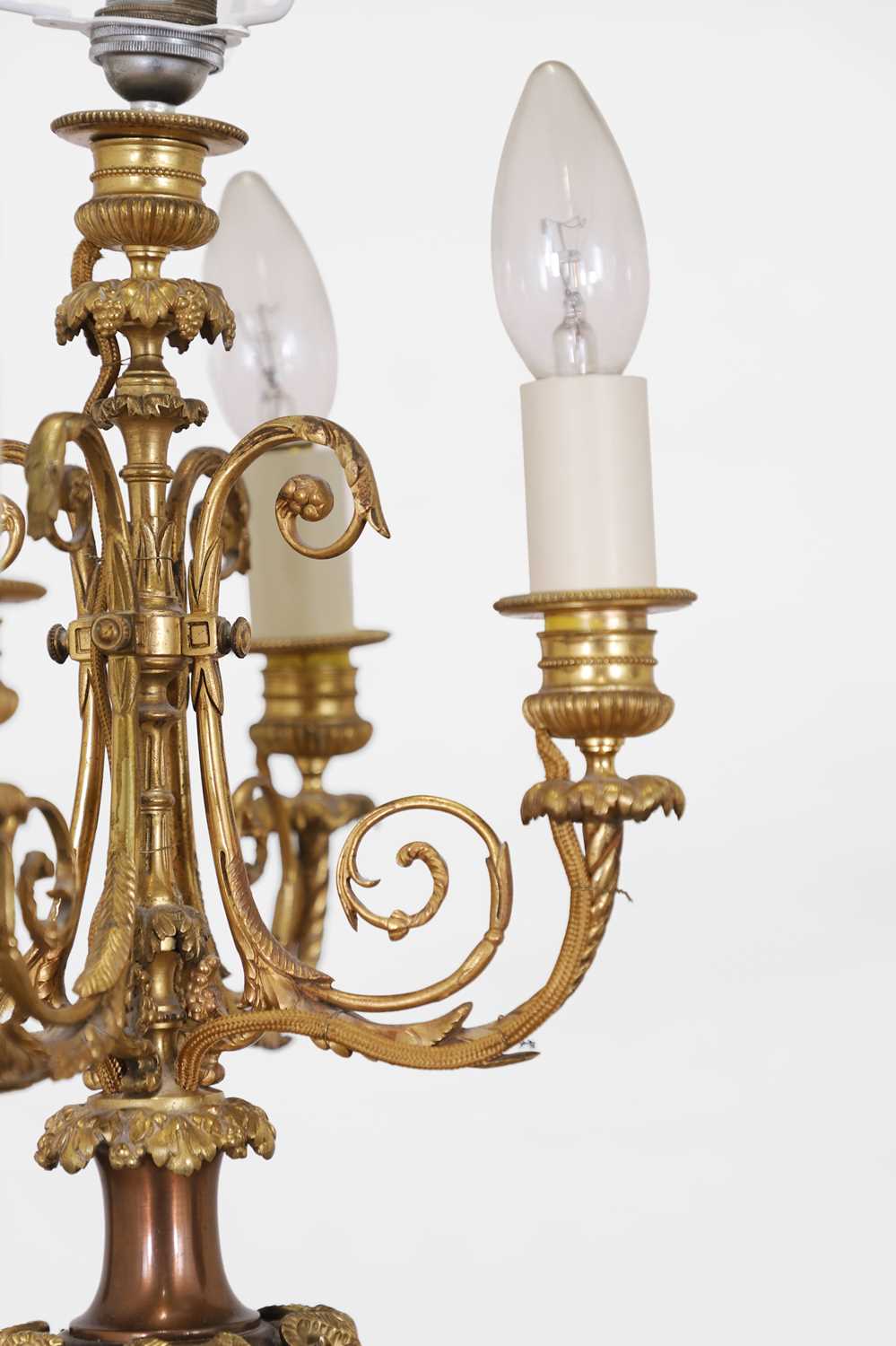 A Louis XVI-style gilt-bronze and copper candelabrum, - Image 2 of 6