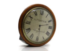 A mahogany fusee wall clock