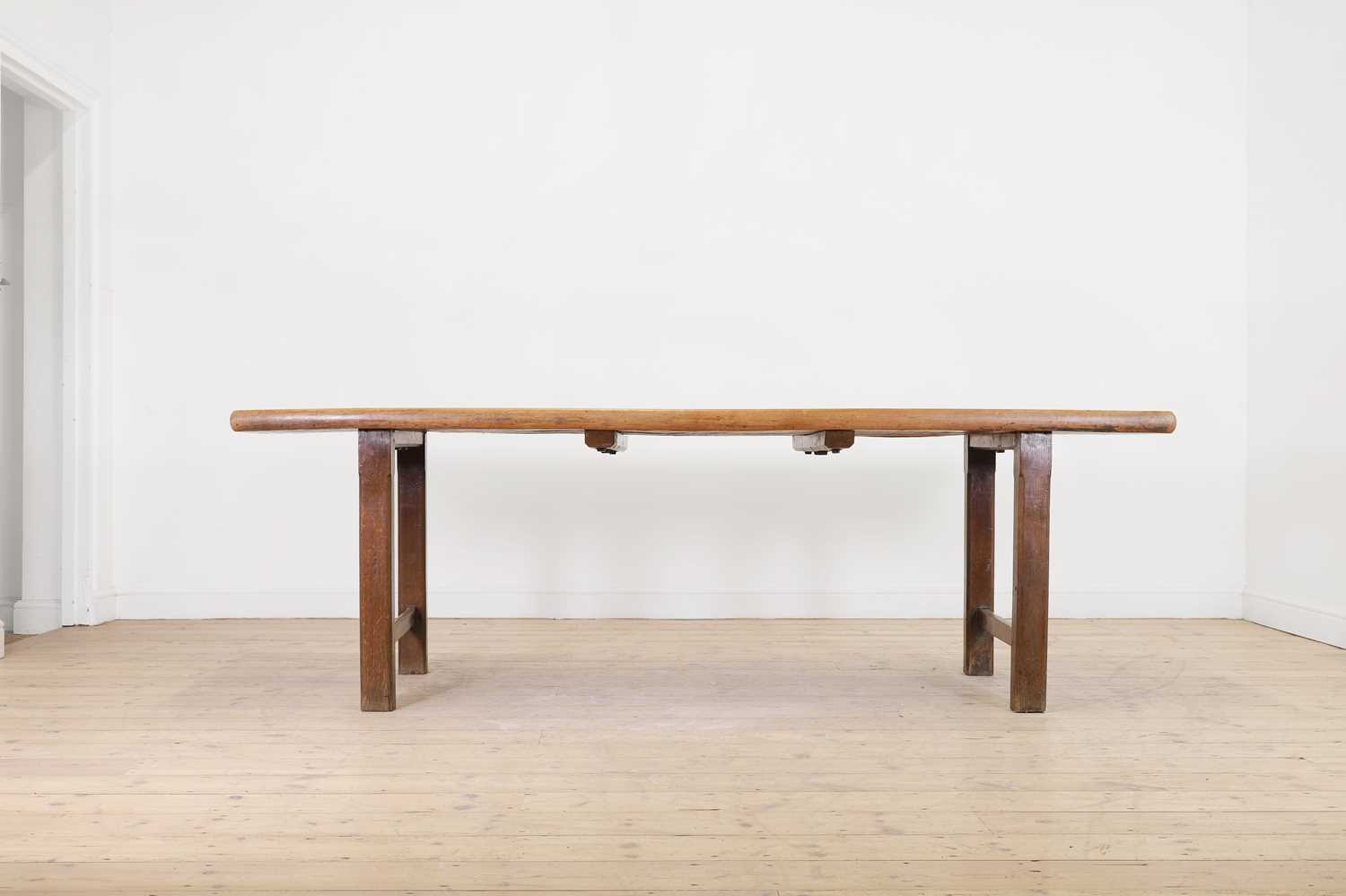 A provincial oak and beech farmhouse table,