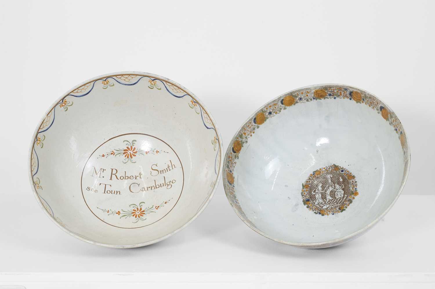 Two delftware tin-glazed earthenware punchbowls, - Image 9 of 22