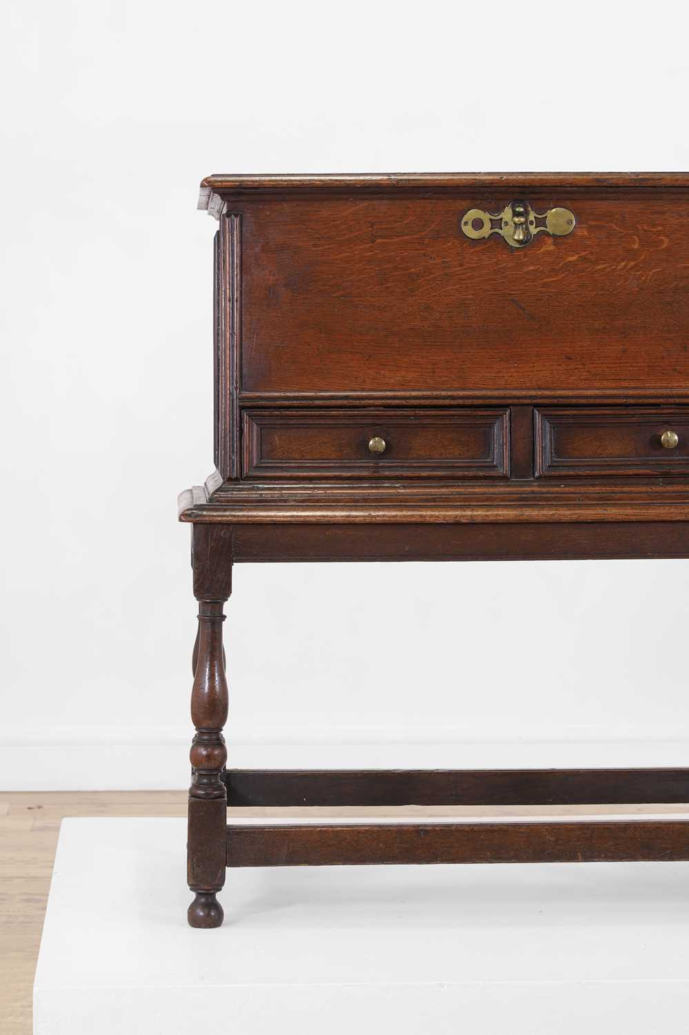 A small oak chest on stand, - Image 2 of 10