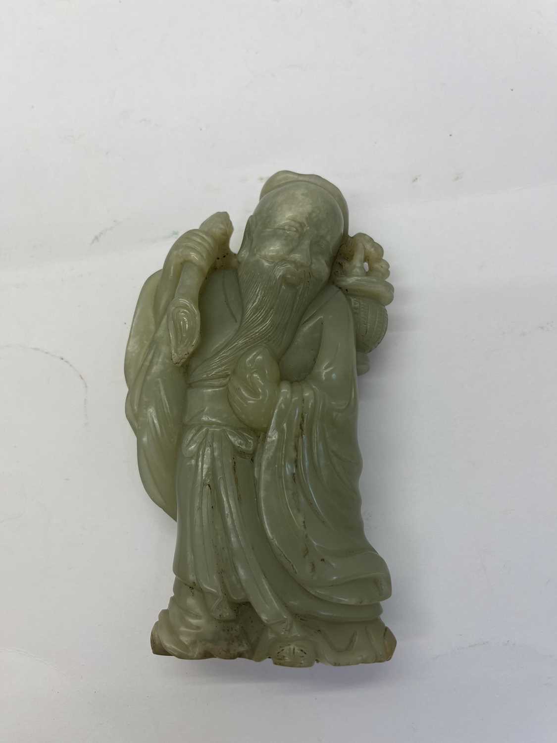 Two Chinese jade figures, - Image 6 of 17