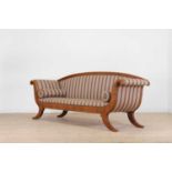 A Biedermeier birch sofa,