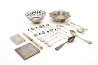 A collection of silver items