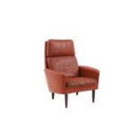 A Danish leather armchair,